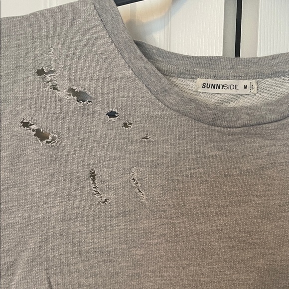 Gray Distressed Sweatshirt - Picture 2 of 5
